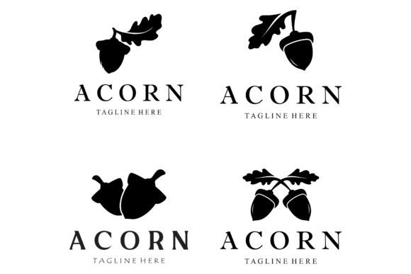 Download Simple Acorn Logo Design with Leaves,oak - Leaves Collection