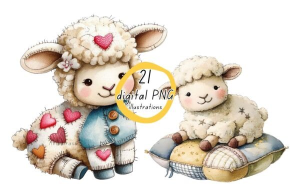 Download Cute Sheep Clipart Set of 21 PNG - Premium Resources