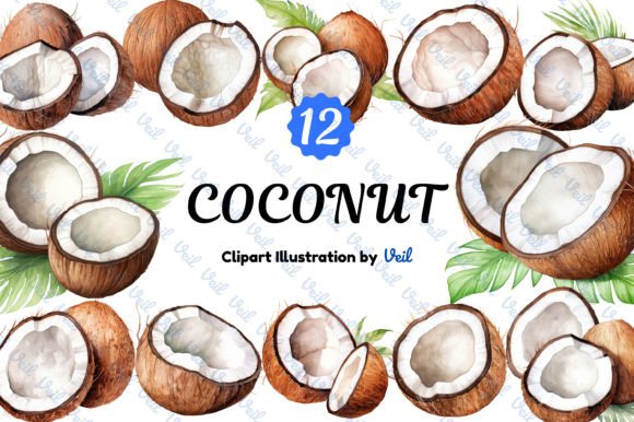 Download Coconut Clipart Watercolor Bundle - Watercolor bundle Collection
