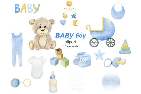 Download Watercolor Baby Boy Clipart. - Baby boy clipart Collection