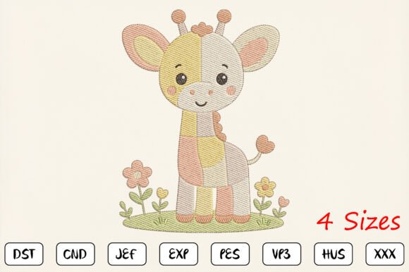 Download Cute Giraffe Embroidery Nursery Art - Cute Collection