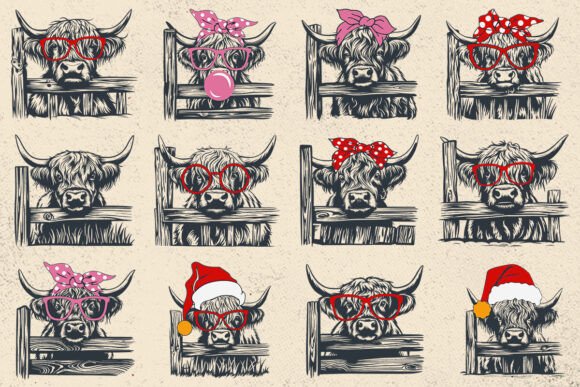 Download Peeking Highland Cow SVG, Farm Animals - Premium Resources