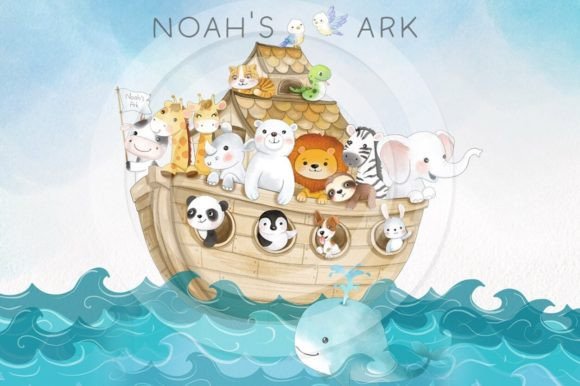 Download Noah's Ark Watercolor Bundle Clipart - Watercolor bundle Collection