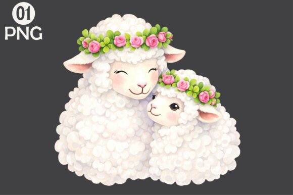Download Cute Lamb Mother Baby PNG Clipart - Premium Resources