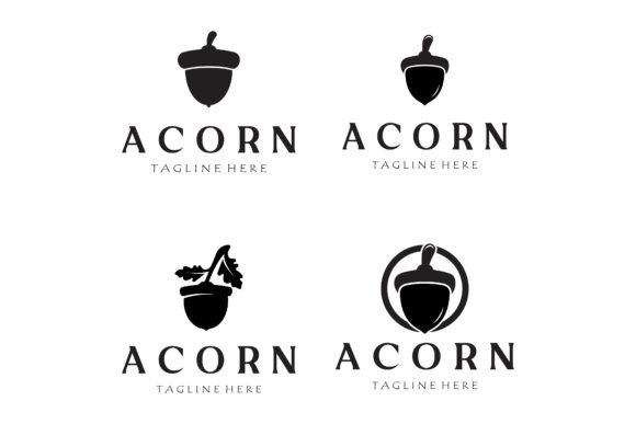 Download Simple Acorn Logo Design with Leaves,oak - Leaves Collection